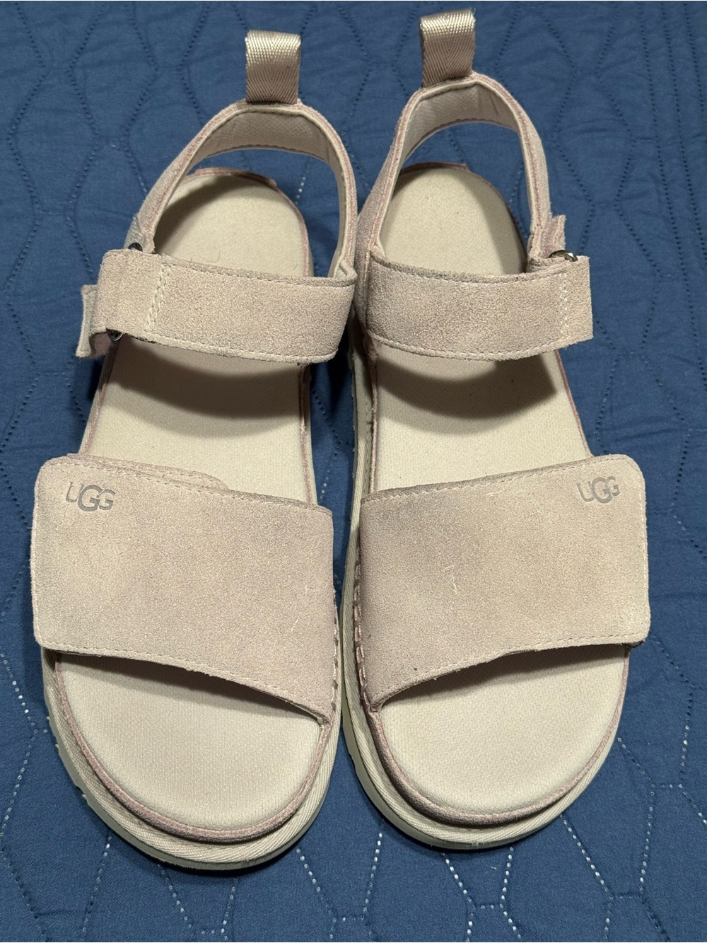 UGG Women's Blush Suede Velcro Strap Sandals